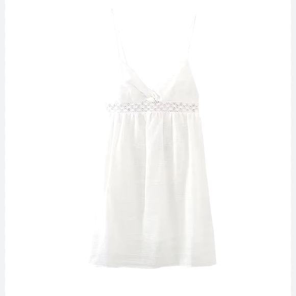 ZARA Lace Insert Mini Dress - Picture 3 of 6